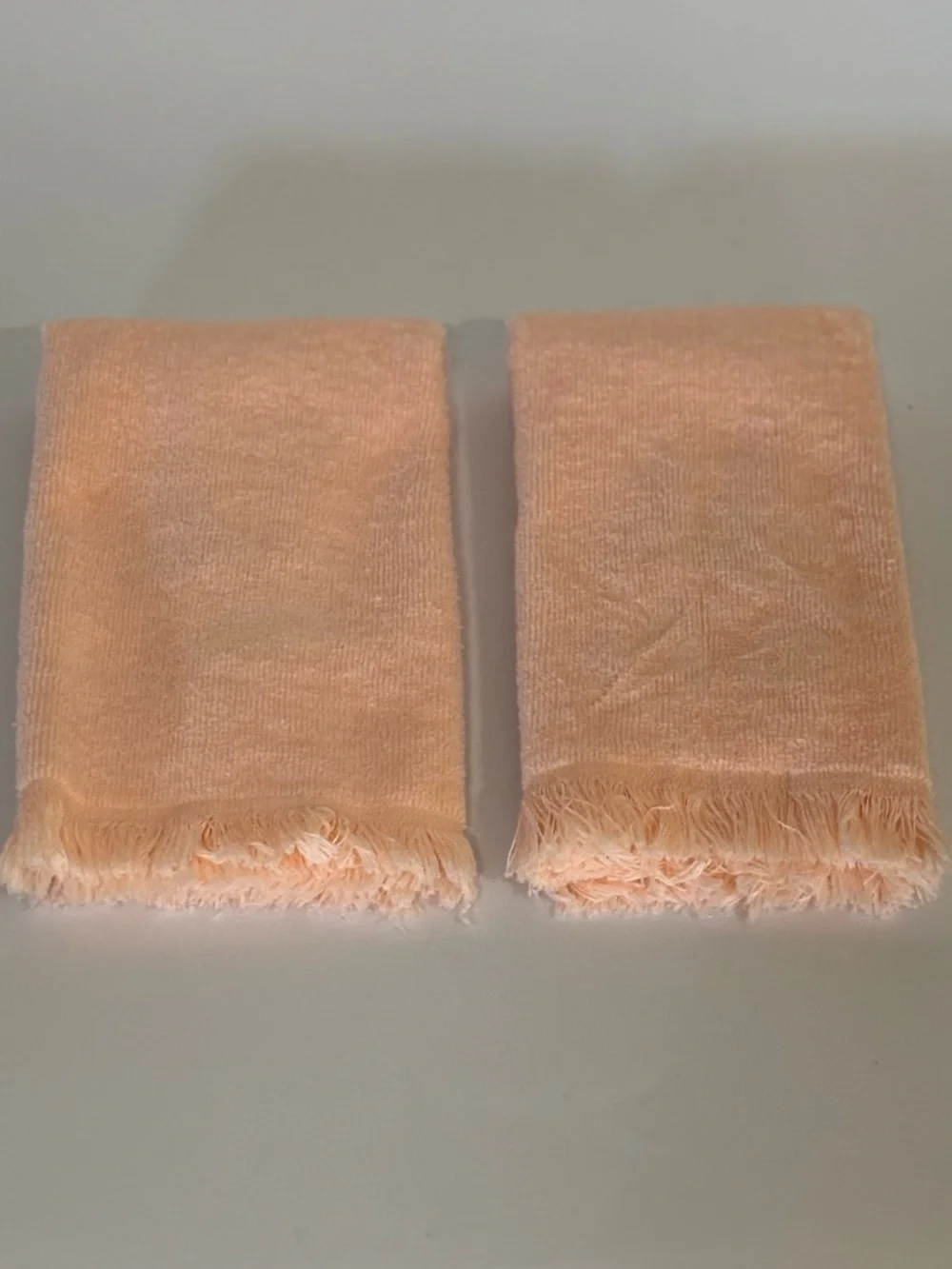 Vintage After Bath Luxury by J Abouchar & Sons Peach Embroidered Bow Hand Towels
